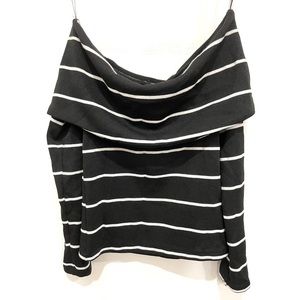 Zara Off the Shoulder Striped Sweater